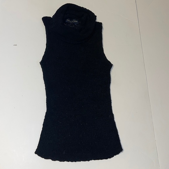 Tristán & Iseut Black Vintage Knit Cowl Neck Sleeveless Top - Women’s Size XS - Picture 3 of 9